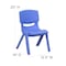 Flash Furniture Blue Plastic Stackable School Chair with 10.5'' Seat Height, PK4 4-YU-YCX4-003-BLUE-GG - alternate 3